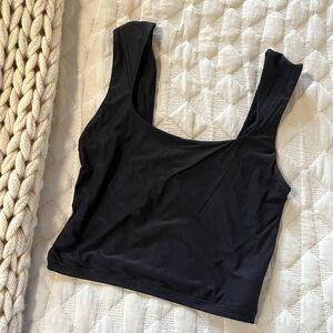 Aerie Smoothez | Black Crop Top Tank Top Medium